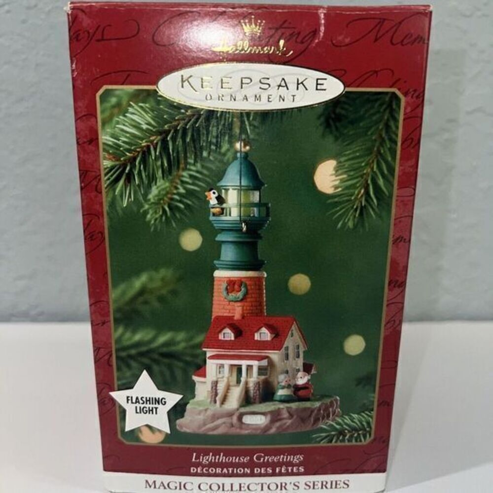 2001 Hallmark Keepsake Ornament Lighthouse Greetings Magic Collector's Series